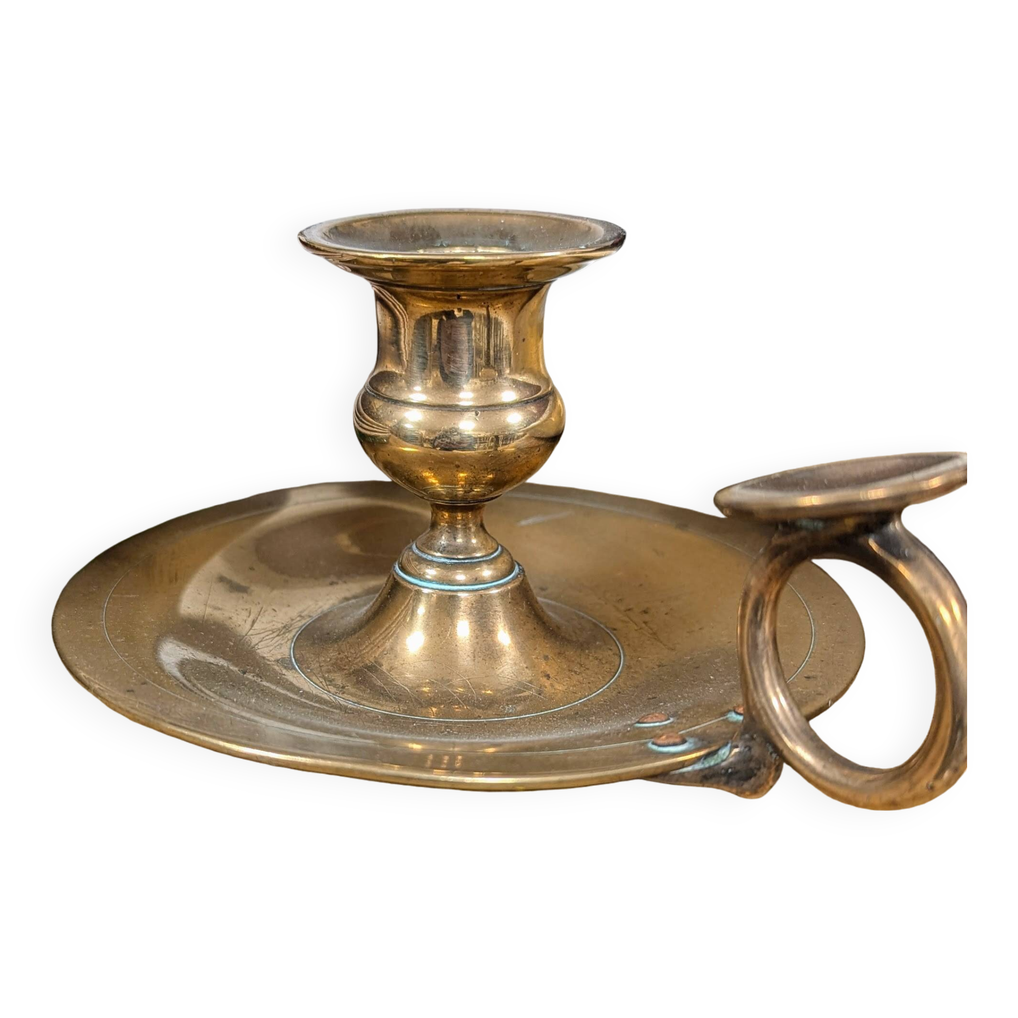 Brass thumb candle holder
