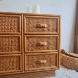 Rattan chest of drawers circa 1960s