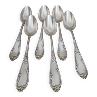 6 silver-plated metal tablespoons