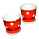 Set of 2 vintage egg cups in red earthenware with white polka dots 5cm