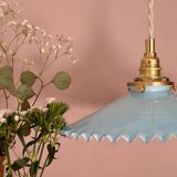Vintage blue opaline pendant light