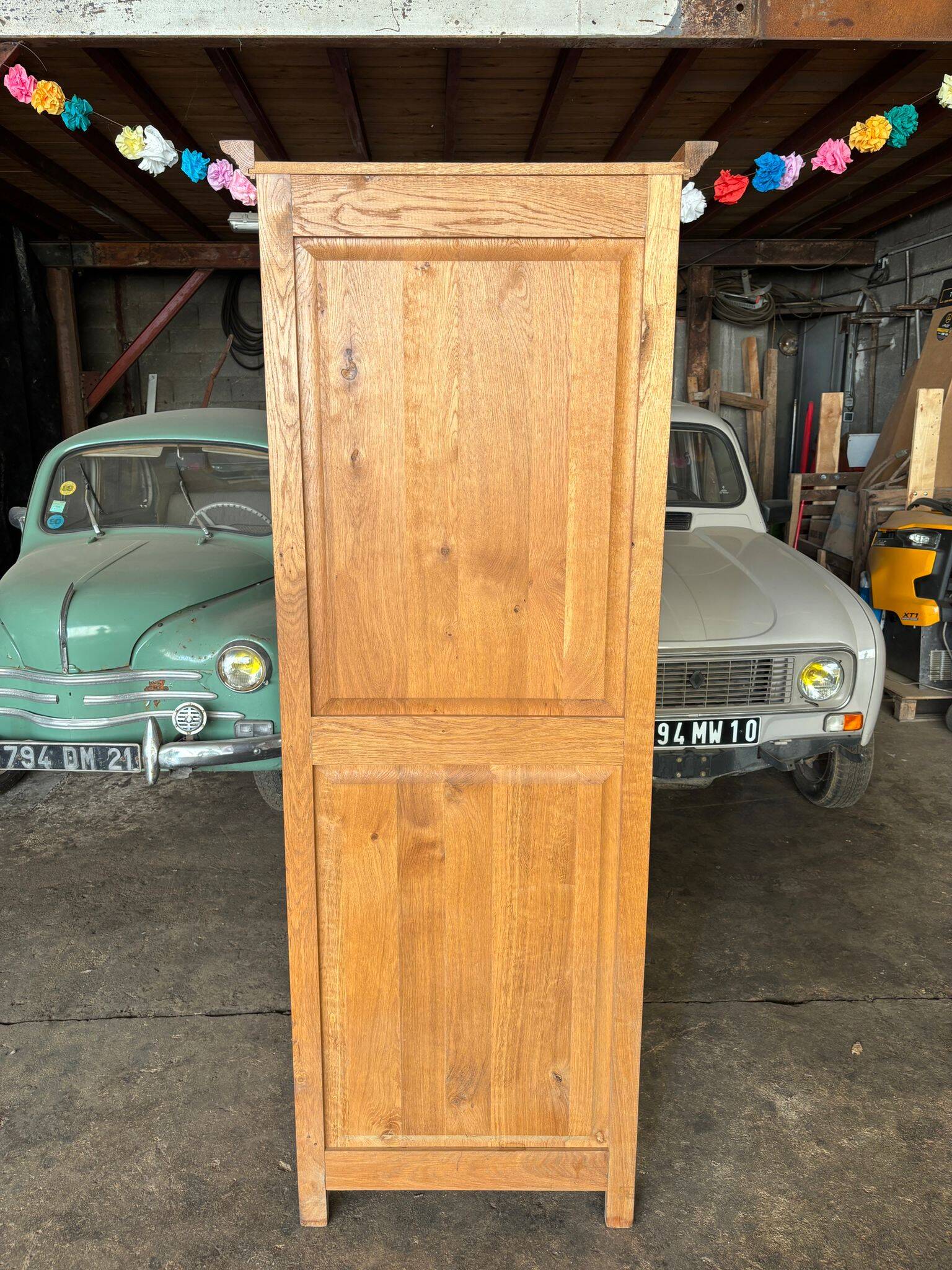 Solid wood cabinet / storage unit with one door.