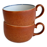 2 very and earthenware coffee cups