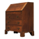 Antique English oak secretary with drop-down front.