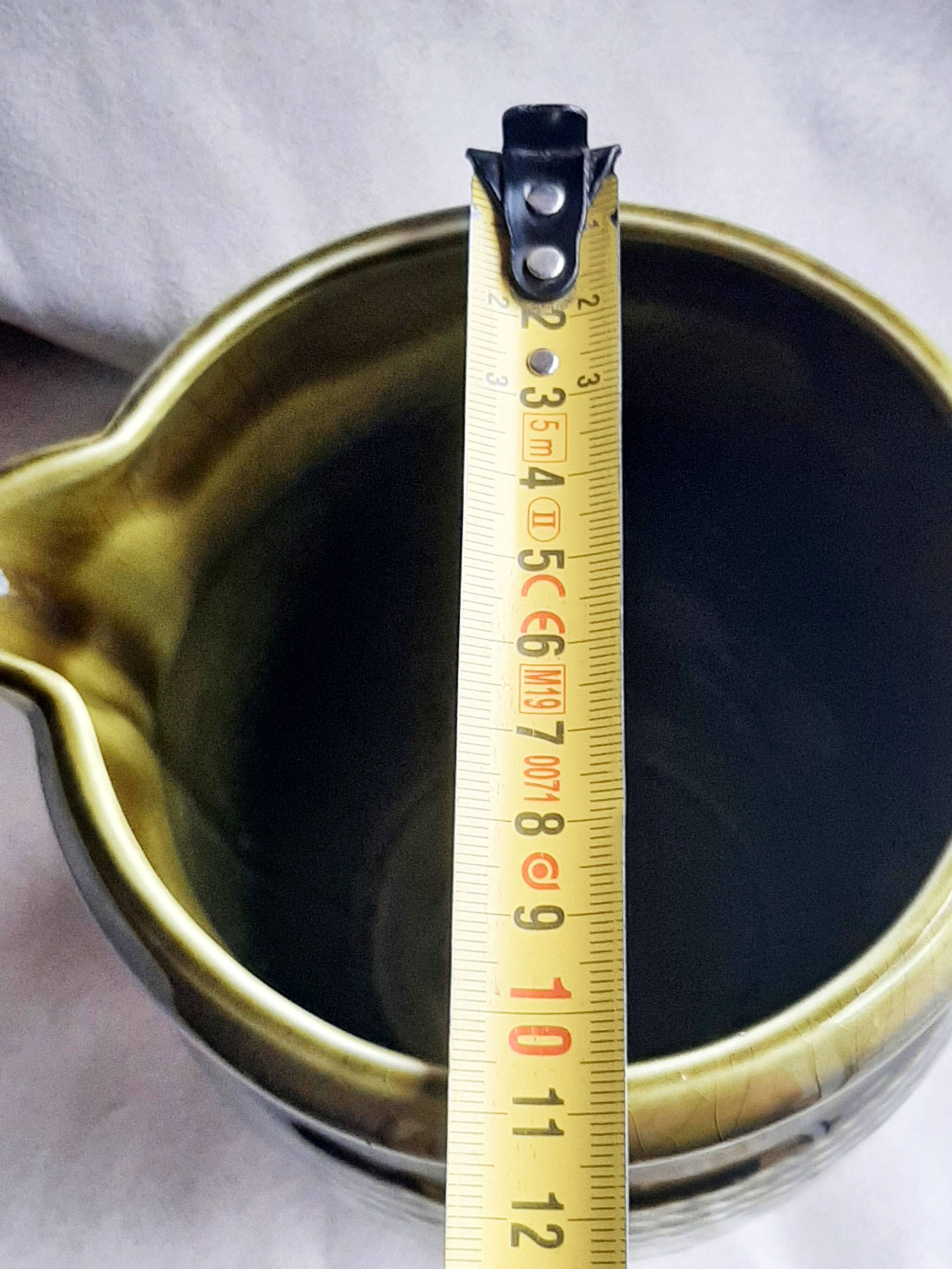 Kaki ceramic jug from Sarreguemines