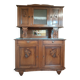 Antique two-body buffet in carved wood - marble top - very good condition