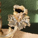 Pair of bronze candlesticks, rococo, 2 lights