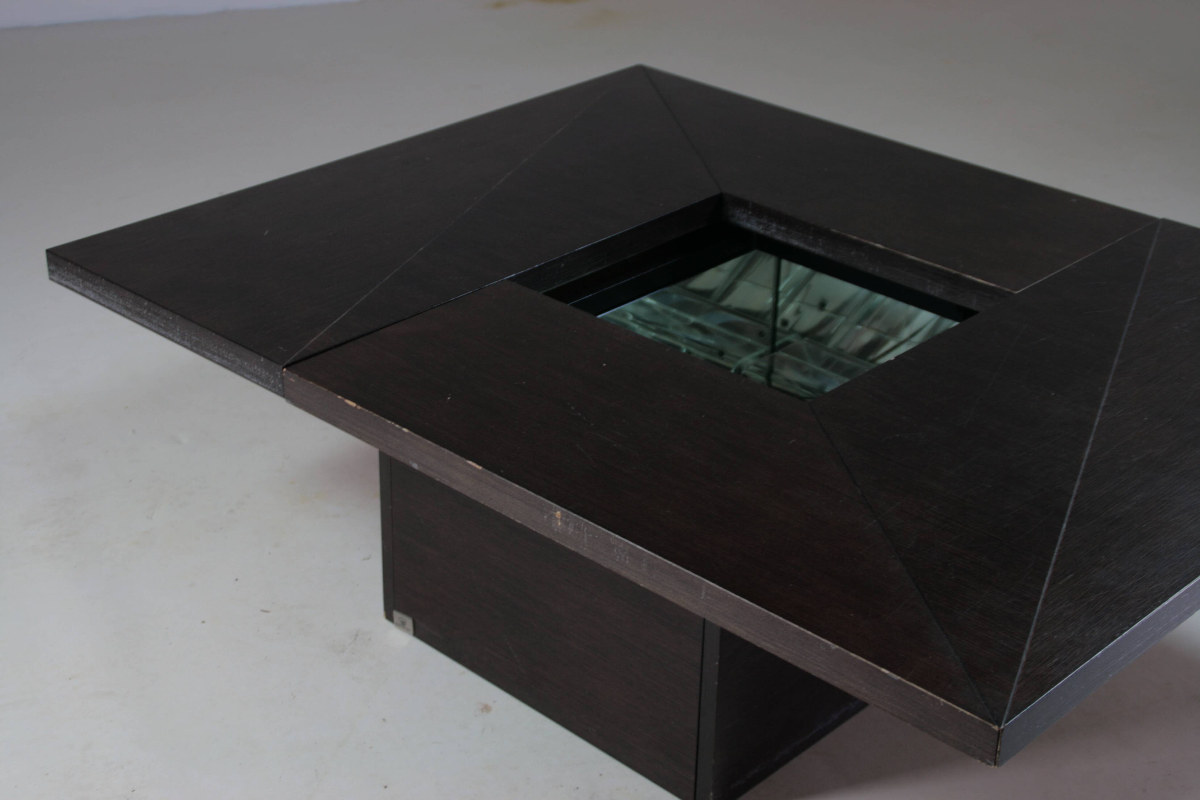 Table basse cocktail avec bar caché par Paul Michel pour Roche Bobois 1970