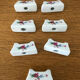 7 portes couteaux vintage en porcelaine décor floral