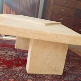 Brutalist coffee table 70s natural stone of Les Eyzies