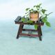 Bohemian footrest in wenge, 1970s Japandi stool