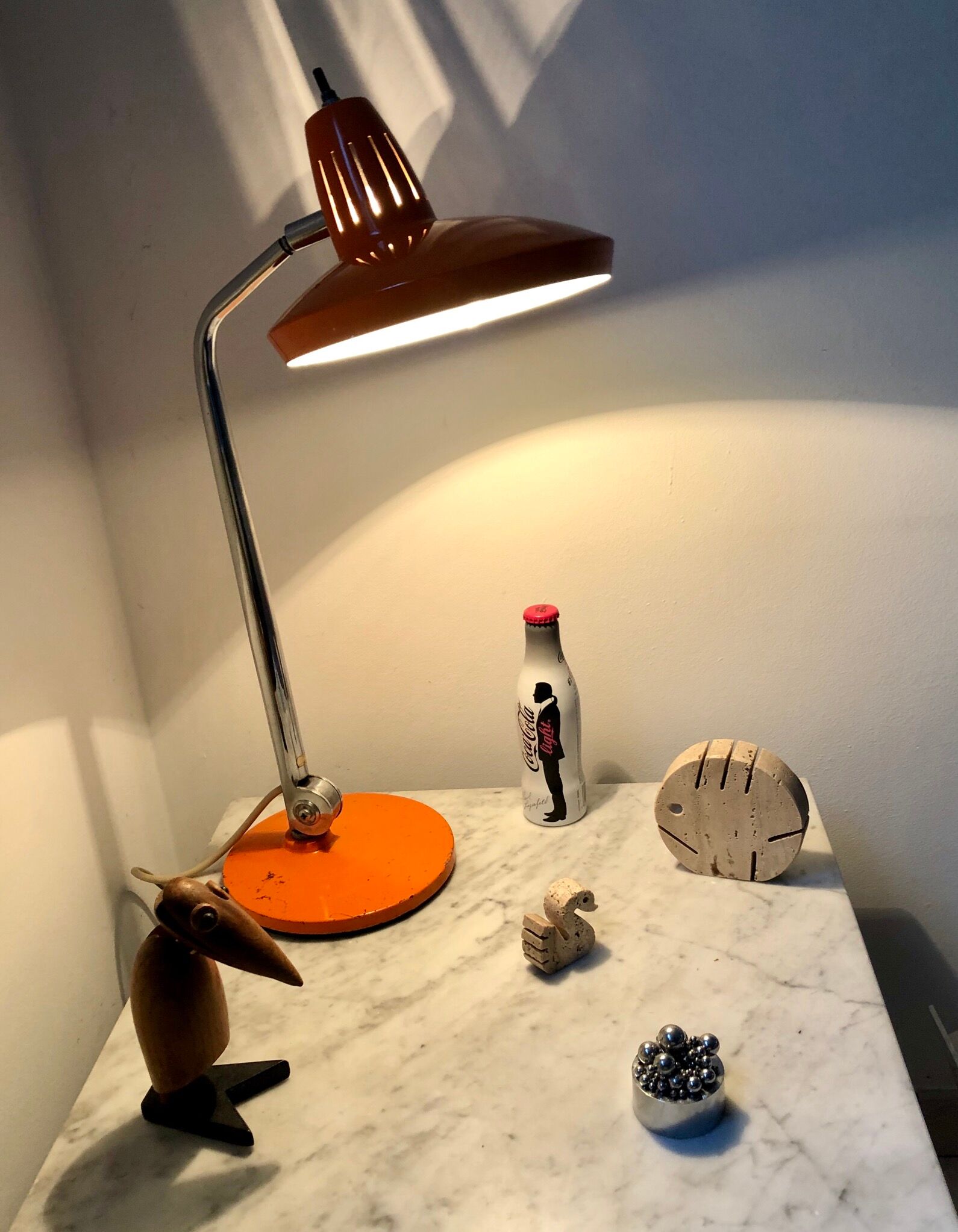 Fase Madrid office lamp vintage design 70s orange