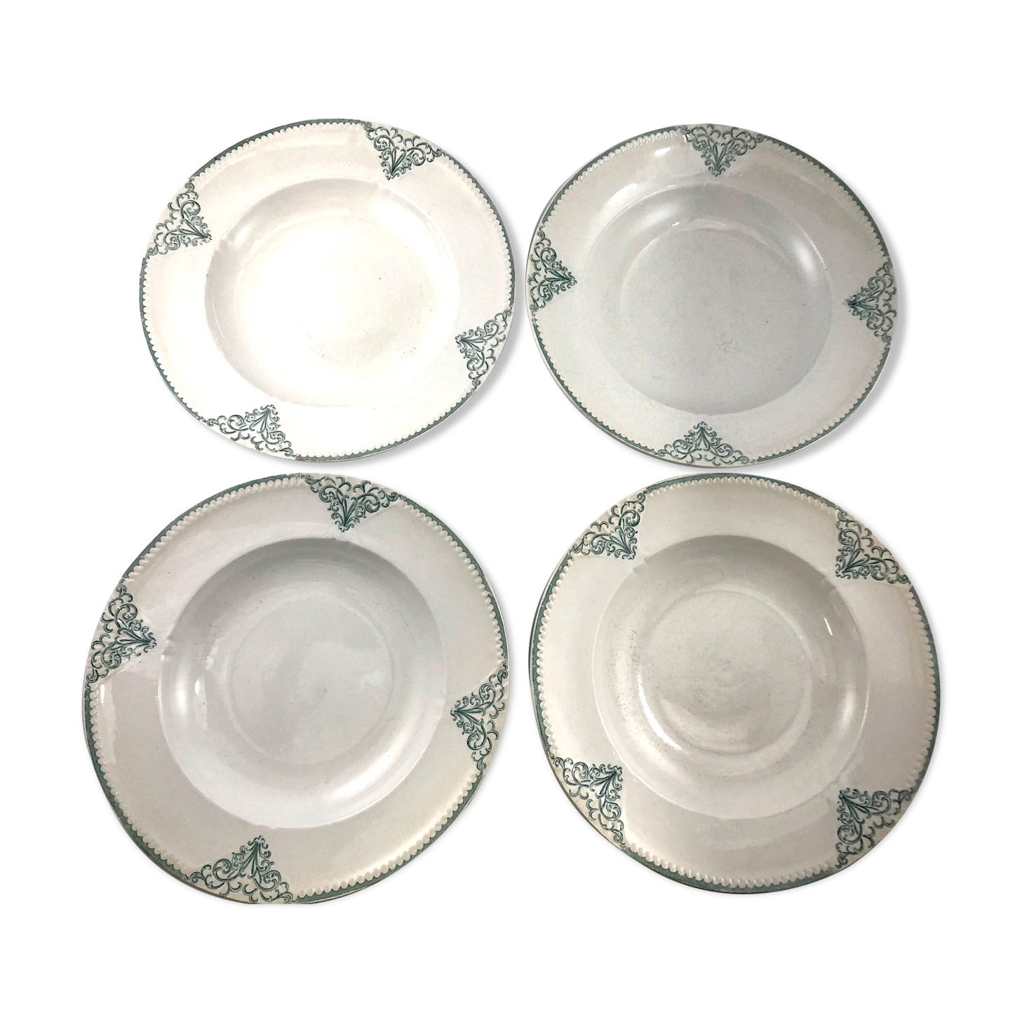 4 hollow plates Sarreguemines Digoin model Provence