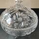 Bohemian cut crystal candy dish. Sophisticated star motifs.
