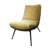 Chauffeuse fauteuil année 60  fourrure synthétique