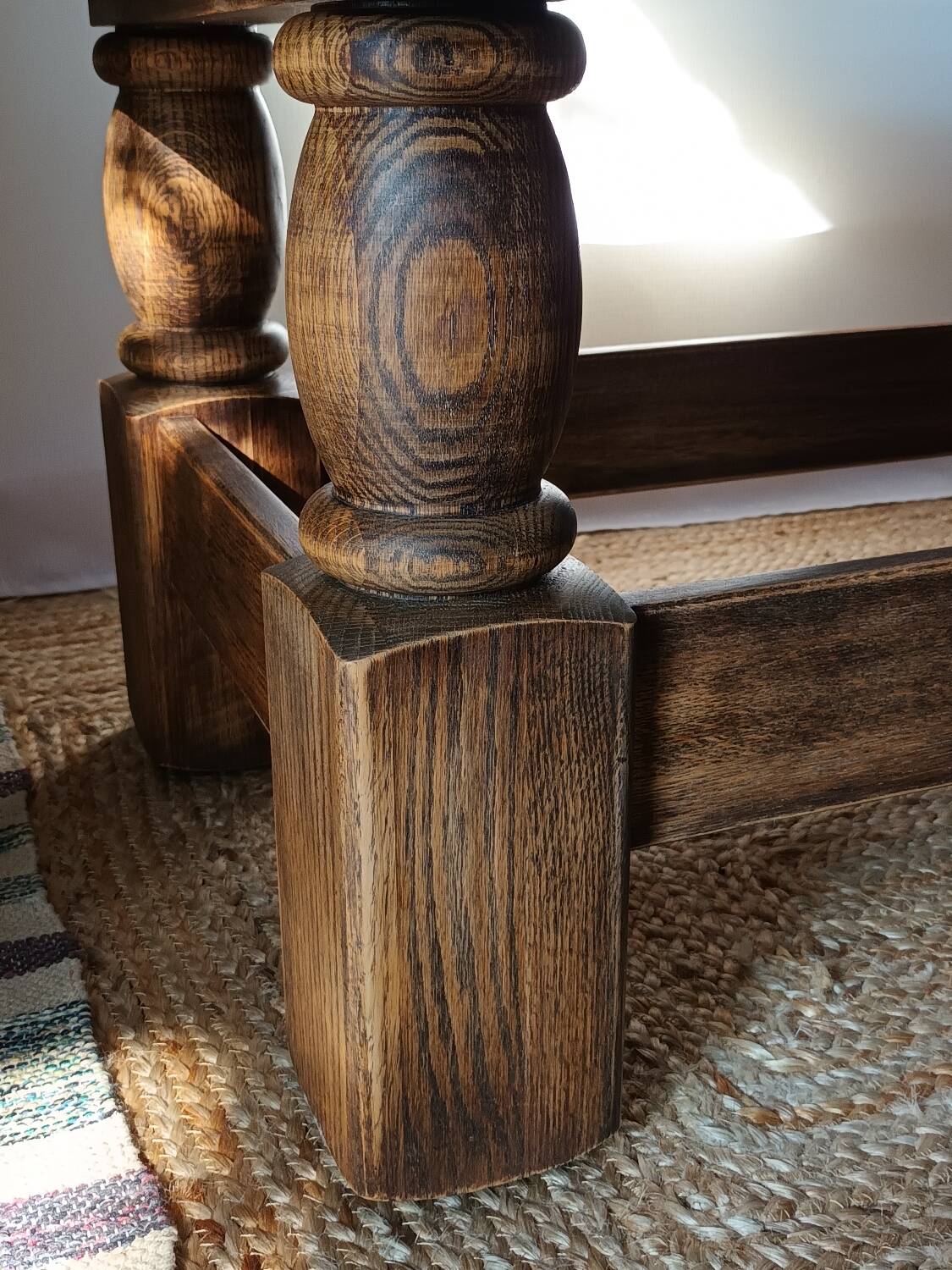 Vintage Brutalist Solid Oak Coffee Table