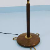 Lampadaire réglable en noyer et laiton des années 1940, Rupert Nikoll Vienne, Autriche, années 1950