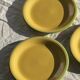 Set of 3 large flat green Italian plates D28.5