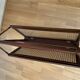 Foldable magazine holder in mahogany cannage and brass