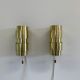 Pair of Scandinavian teak and brass sconces
