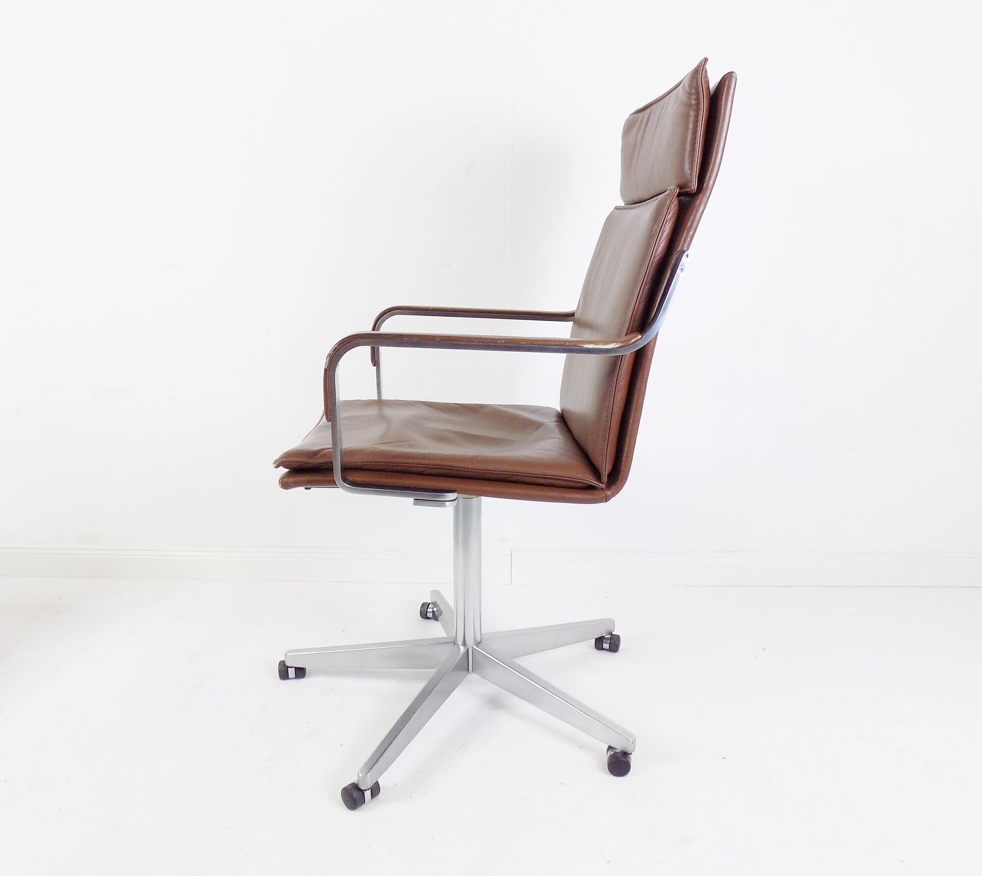 Fauteuil de bureau en cuir Walter Knoll Art Collection par Rudolf Glatzel