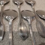 10 silver-plated metal ice scoops, silversmith Saglier Frères, gadroons
