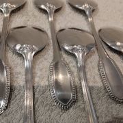 10 silver-plated metal ice scoops, silversmith Saglier Frères, gadroons