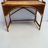 Coiffeuse bureau en rotin et bambou vintage