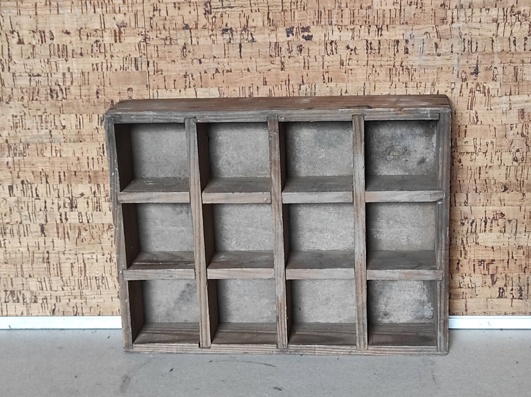Vintage workshop wood locker in industrial fir 12 factory storage