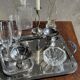 Small engraved silver metal tray L22