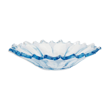 Vintage decorative plate in light blue glass, Italy, 1960s.