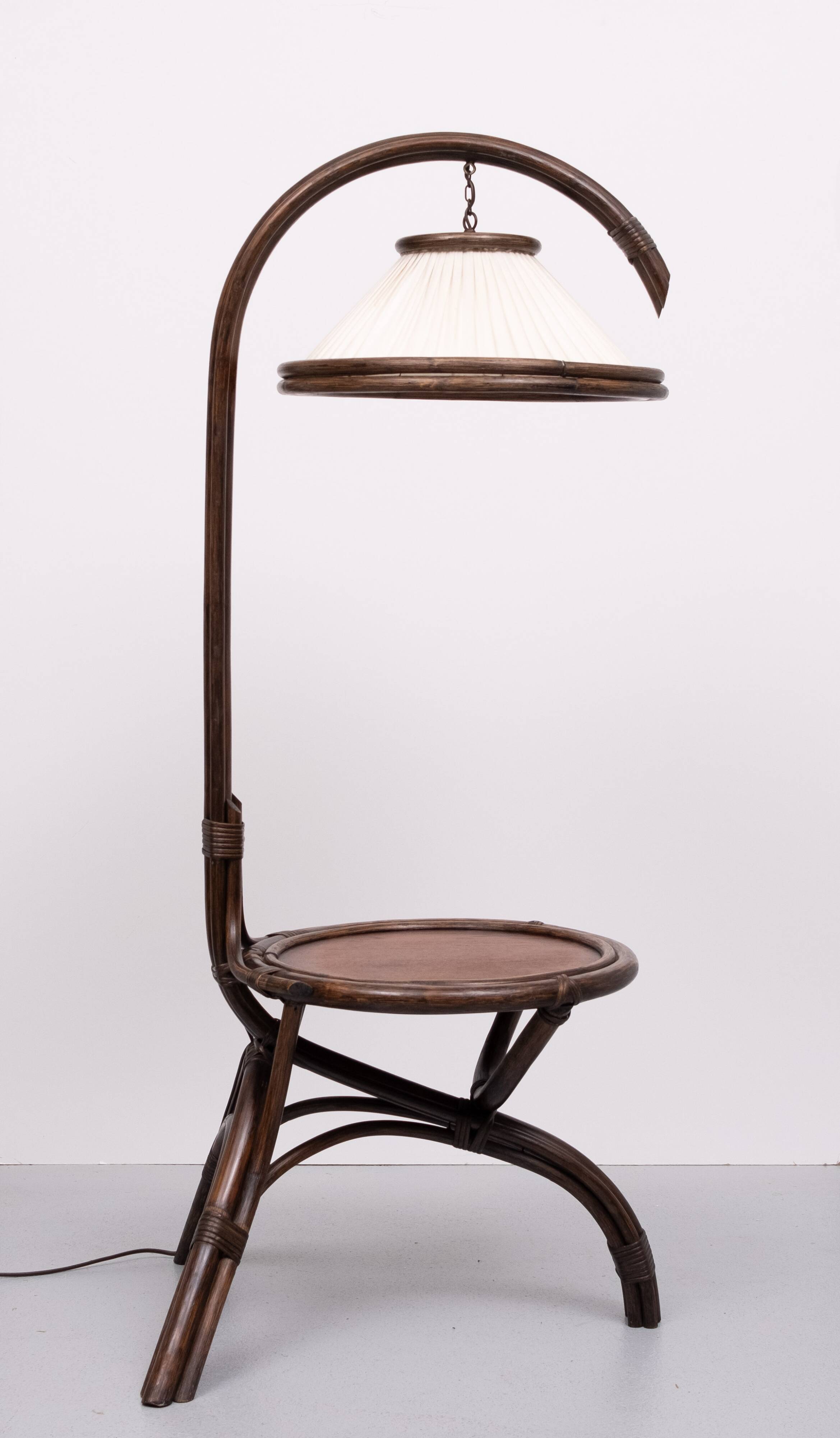 Fantastic Rattan Floor lamp and table 1970s