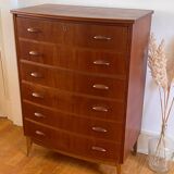 Danish teak chest of drawers with 6 drawers.