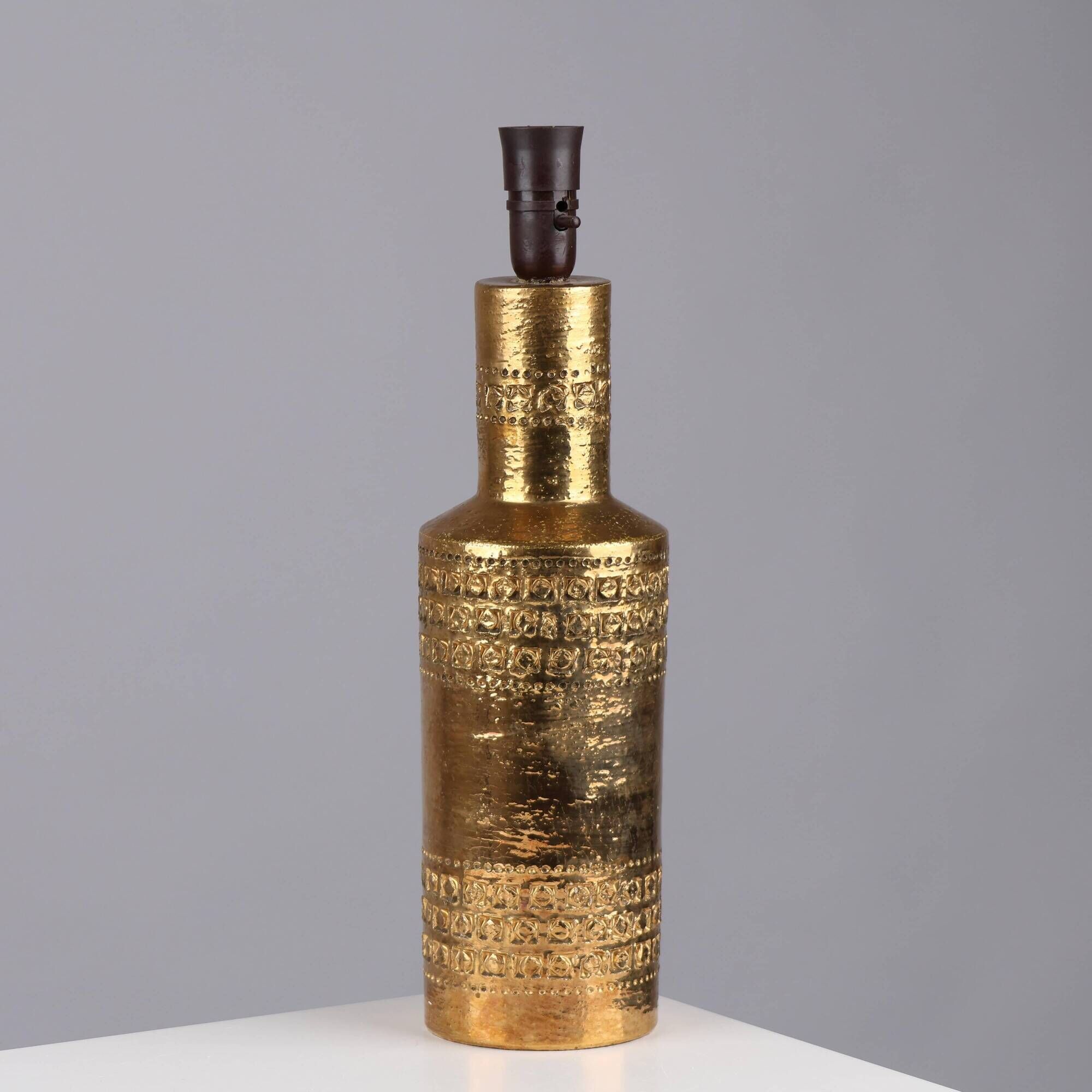 Gold lamp by Bitossi by Aldo Londi Sweden 1960