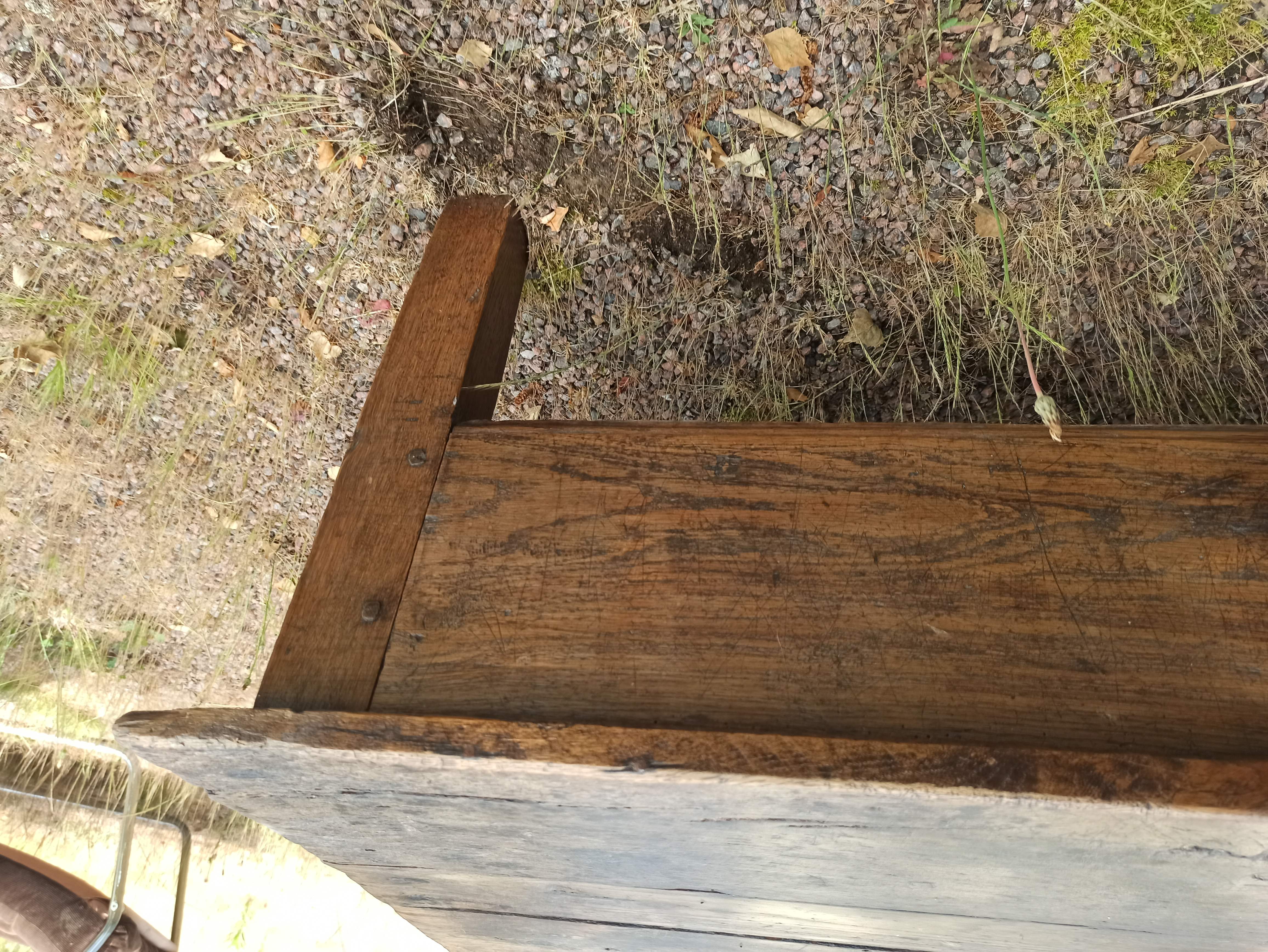 Rustic solid oak coffee table farmhouse initials J C