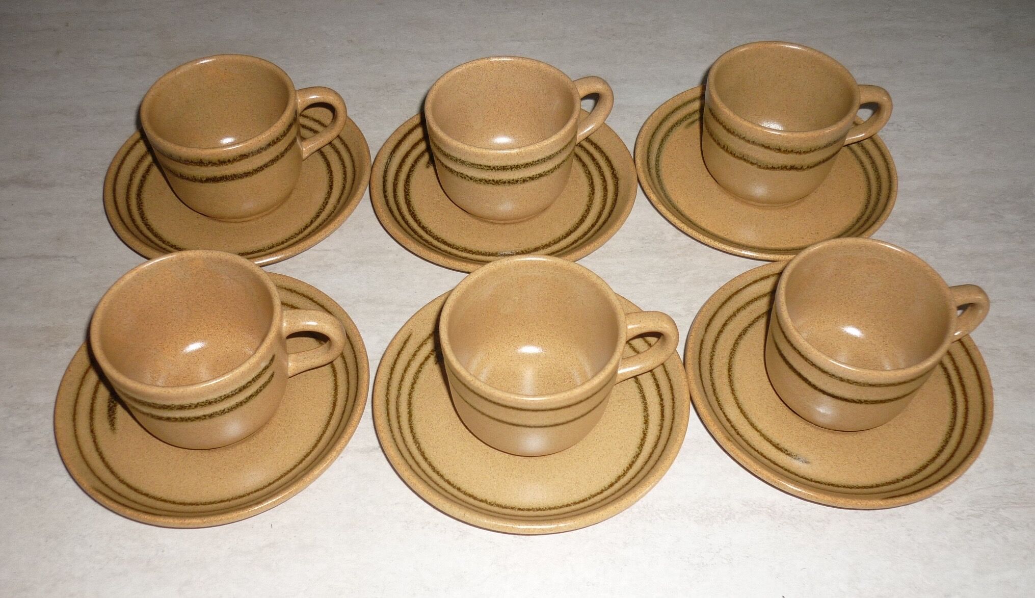 Pair of 2 Savoie Sarreguemines cups and saucers