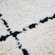 Berber rug 160x230 cm white with black grid.