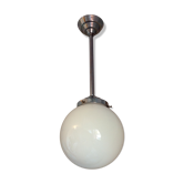 White opaline globe hanging lamp