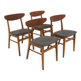 Set de 4 chaises en teck, Farstrup, Danemark, 1960