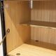 Meuble vitrine en bois et laiton mid-century avec éclairage intérieur