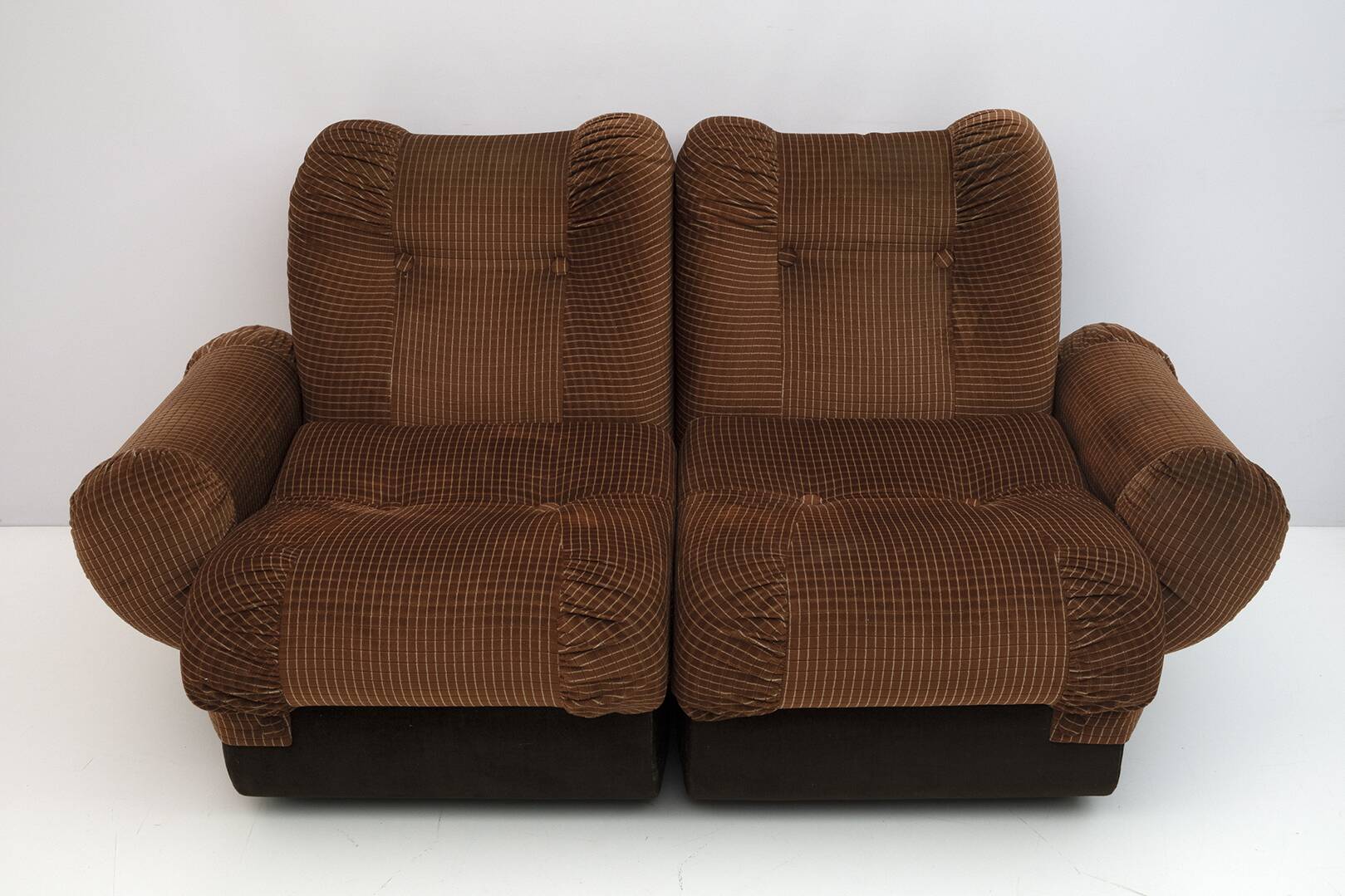 Space Age Italian Velvet Modular Sofa, 1970s