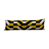 Yellow ikat velvet bedding pillow