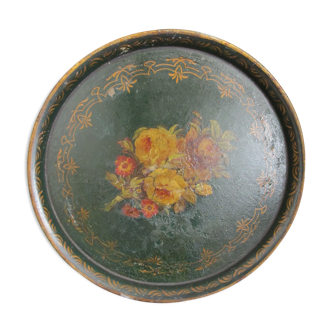 Napoleon III painted metal tray