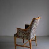 Swedish Grace floral birch wood armchair