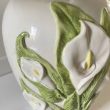 Italian ceramic lamp with arum flowers