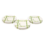 Set of 12 "bamboo" dessert plates