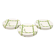 Set of 12 "bamboo" dessert plates