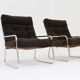 Ensemble de 2 fauteuils chromés vintage Space Age par Gillis Lundgren, années 1970.