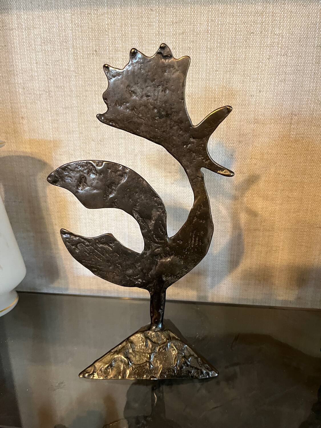 Bronze rooster by Yves Lohe