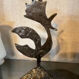 Bronze rooster by Yves Lohe